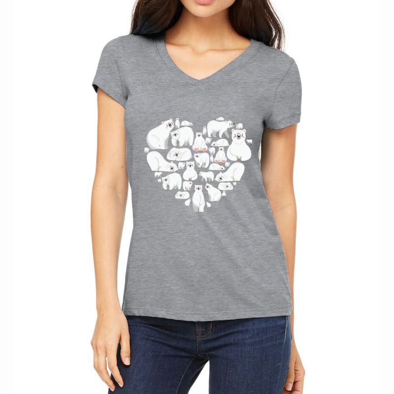 Polar Bear Lover Polar Bear Heart Valentine Gift Men Women Women's V-Neck T-Shirt by Iribe890 | Artistshot