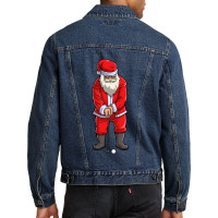 Golf Santa Golfer Christmas Club Hat Ball Sport Gift  1 Men Denim Jacket | Artistshot