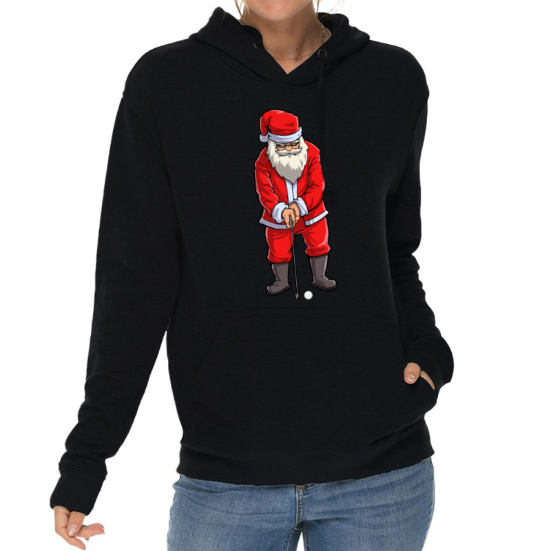 Golf Santa Golfer Christmas Club Hat Ball Sport Gift  1 Lightweight Hoodie | Artistshot