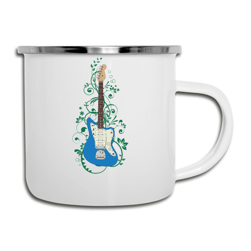 Blue Offset Style Electric Guitar Flowering Vines Camper Cup | Artistshot