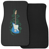 Blue Offset Style Electric Guitar Flowering Vines Front Car Mat | Artistshot