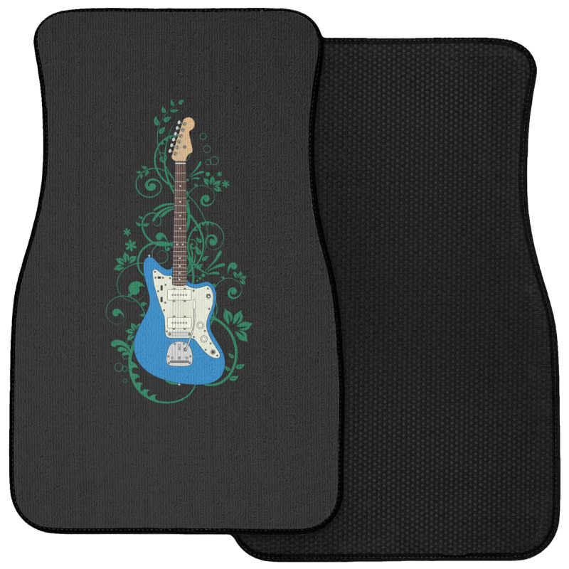 Blue Offset Style Electric Guitar Flowering Vines Front Car Mat | Artistshot