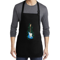 Blue Offset Style Electric Guitar Flowering Vines Medium-length Apron | Artistshot