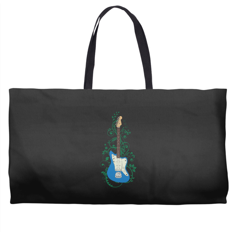 Blue Offset Style Electric Guitar Flowering Vines Weekender Totes | Artistshot