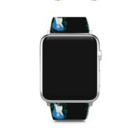 Blue Offset Style Electric Guitar Flowering Vines Apple Watch Band | Artistshot