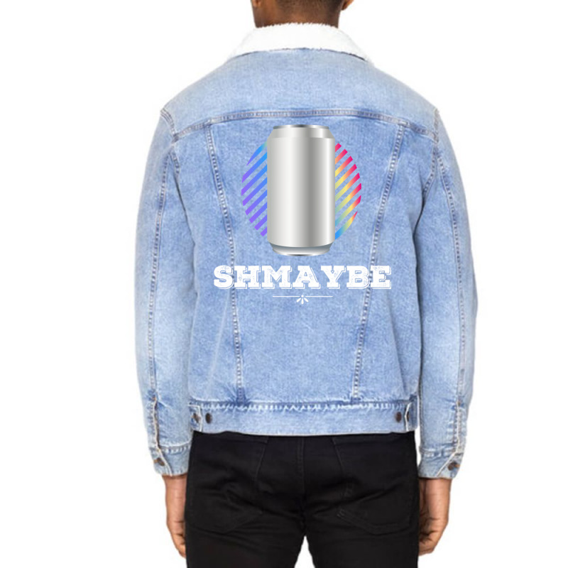 Shmaybe. Unisex Sherpa-Lined Denim Jacket by asaberazretk | Artistshot