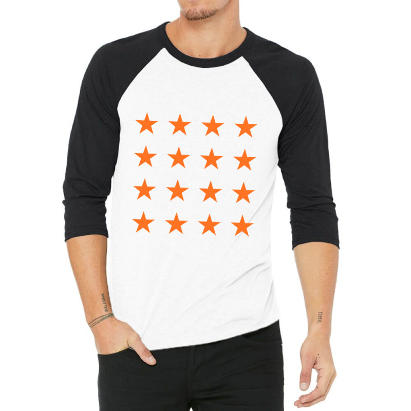 Stars  Star Pattern Orange 3/4 Sleeve Shirt by abadiva | Artistshot