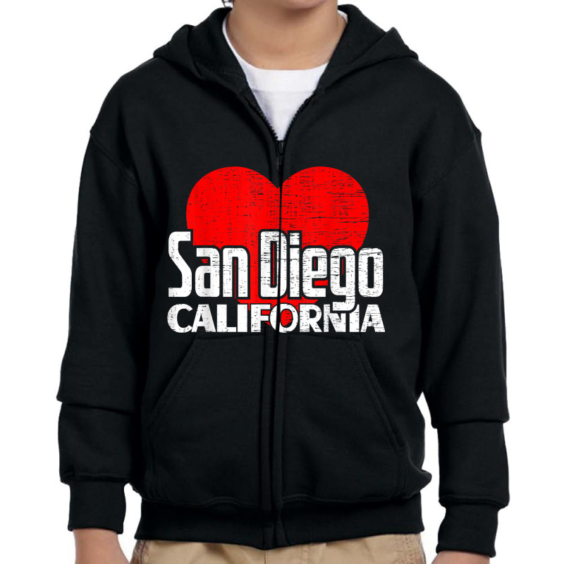 I Love San Diego California Retro Big Heart Vacation T Shirt Youth Zipper Hoodie by jessamynb4pru | Artistshot