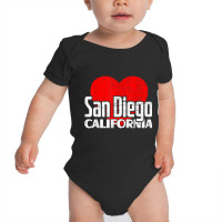 I Love San Diego California Retro Big Heart Vacation T Shirt Baby Bodysuit | Artistshot