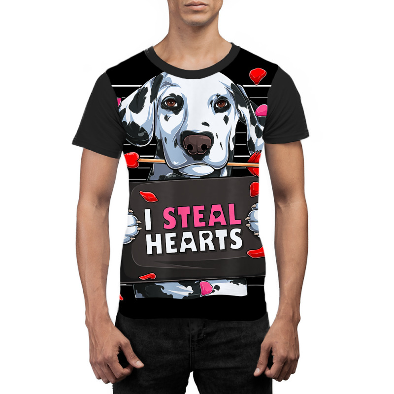 I Steal Hearts, Dalmatian Valentine's Day Dog T Shirt Graphic T-shirt | Artistshot