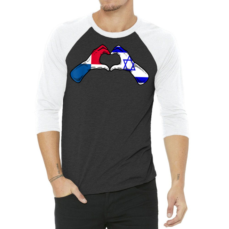 Isreal Panama Flag Isreali Panamanian Heart T Shirt 3/4 Sleeve Shirt by kylrahal8pot | Artistshot