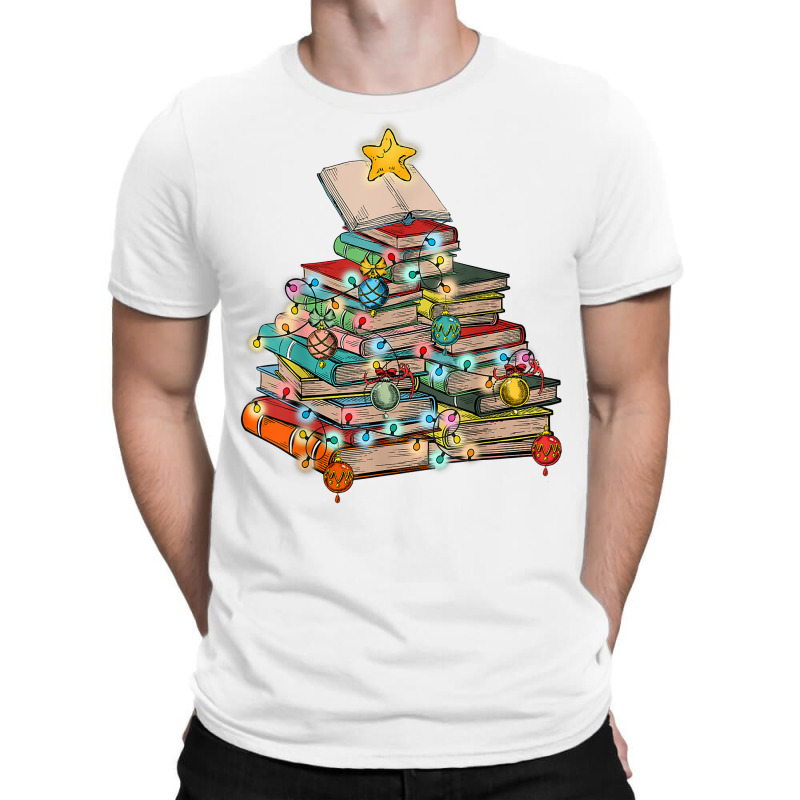 Library Christmas Tree Librarian X Mas Lights Book Lover T Shirt T-Shirt by nilda1pr4klauer | Artistshot