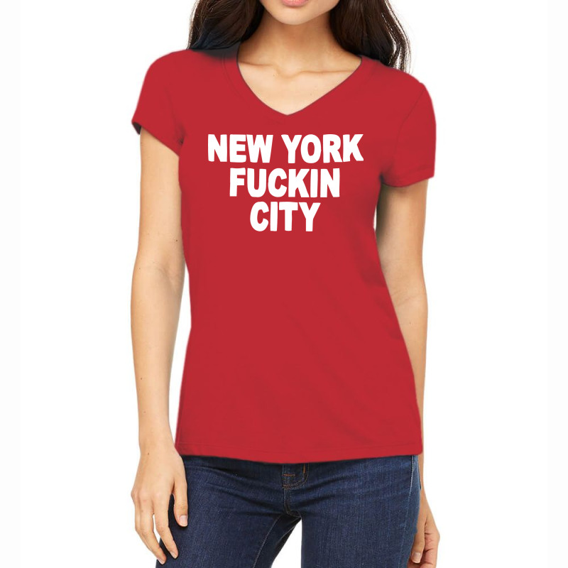 New York Fuckin City Vintage Hippie Cute  (1) (1) Women's V-Neck T-Shirt by tumapiksouy | Artistshot