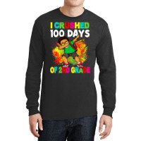 I Crushed 100 Days 2nd Grade Happy 100th Day Black Afro T Shirt Long Sleeve Shirts | Artistshot