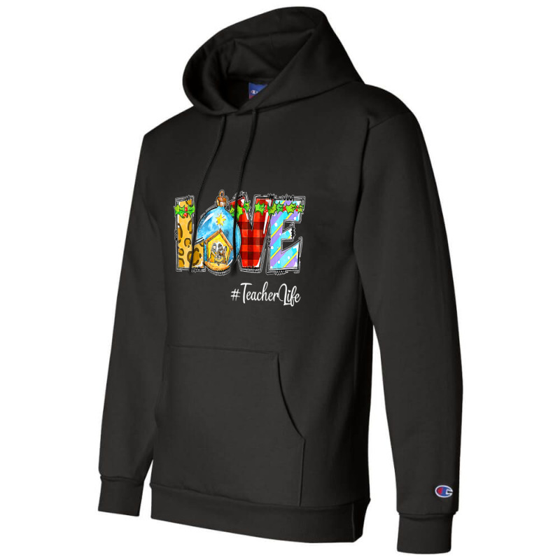 Love Teacher Life Christian Nativity Scene In Christmas T Shirt Champion Hoodie by nilda1pr4klauer | Artistshot