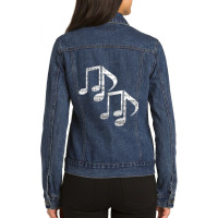 Music Notes Classic Ladies Denim Jacket | Artistshot