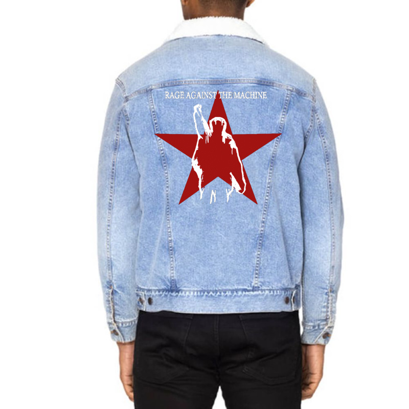 Star Machine Hail On Rage Red  Star Unisex Sherpa-Lined Denim Jacket by asaberazretk | Artistshot