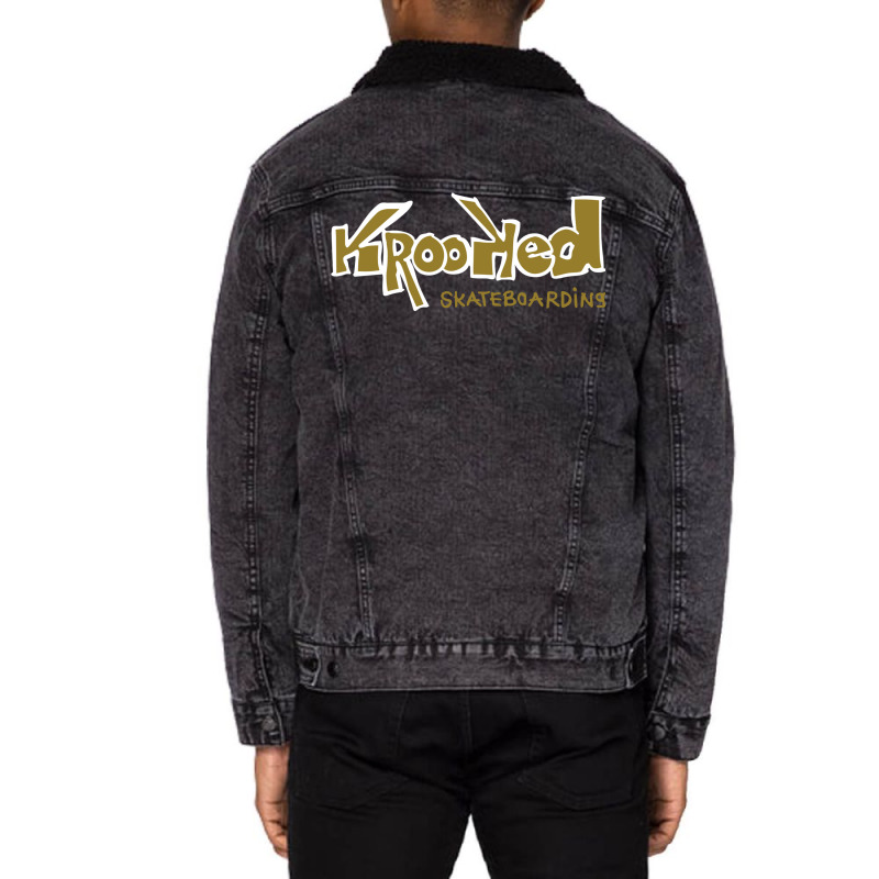 Krooked Skateboards Kids Pullover 80s Unisex Sherpa-lined Denim Jacket | Artistshot