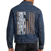 Retired Mens Us Army Military Veteran Phonetic Alphabet T Shirt Men Denim Jacket | Artistshot