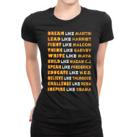 Inspirational Black History Influential Black Leaders Text Tank Top Ladies Fitted T-shirt | Artistshot