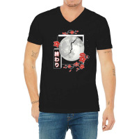 Japanese Aesthetic Moon Split Girls Soft Grunge Men Women V-neck Tee | Artistshot