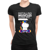 Unicorn Installing Muscle3 Ladies Fitted T-shirt | Artistshot