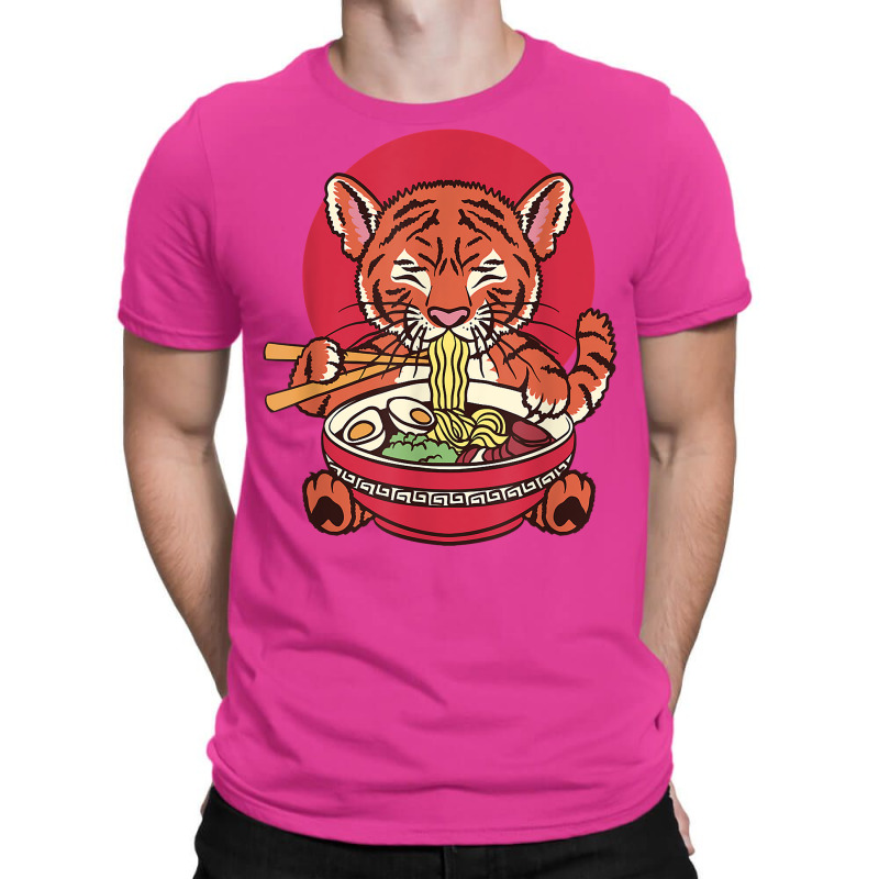 Japanese Baby Tiger Eating Ramen Noodles T-shirt | Artistshot