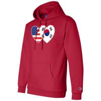 South Korea Usa Flag Twin Heart T Shirt For Korean Americans Champion Hoodie | Artistshot