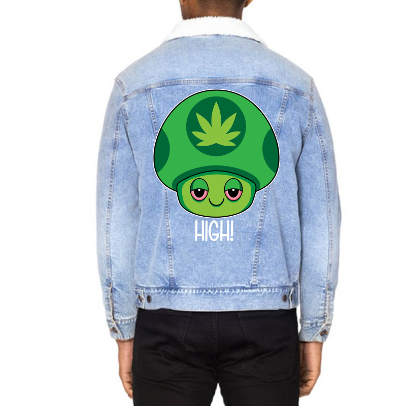 Weed Mushroom Vintage Travel Unisex Sherpa-lined Denim Jacket | Artistshot