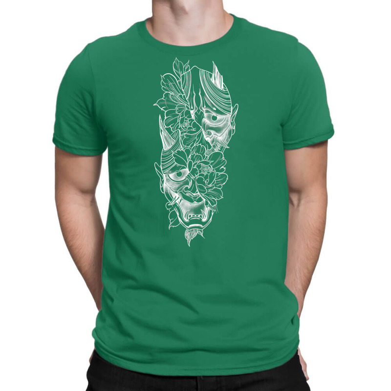 Japanese Hannya Mask Lotus Flower Art  White T-shirt | Artistshot