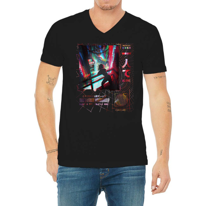 Japanese Indie Alt Aesthetic Grunge Vaporwave Anime Harajuku V-neck Tee | Artistshot