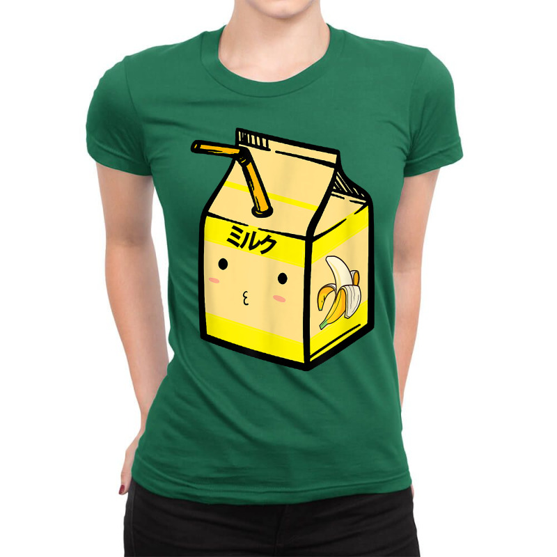 Cute Banana Milk Shake Kawaii Japanese Anime Fan Gift Yellow Ladies Fitted T-Shirt by mintoosaenanf | Artistshot