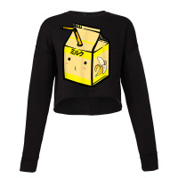 Cute Banana Milk Shake Kawaii Japanese Anime Fan Gift Yellow Cropped Sweater | Artistshot