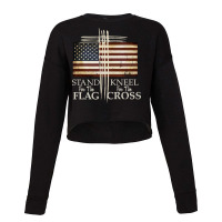 Stand For The Flag Hoodie Kneel For Cross Love Usa Shirt Cropped Sweater | Artistshot