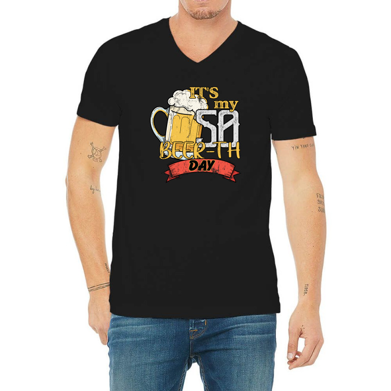 It Is My 50 Beer-th Day V-Neck Tee by autlu2024 | Artistshot