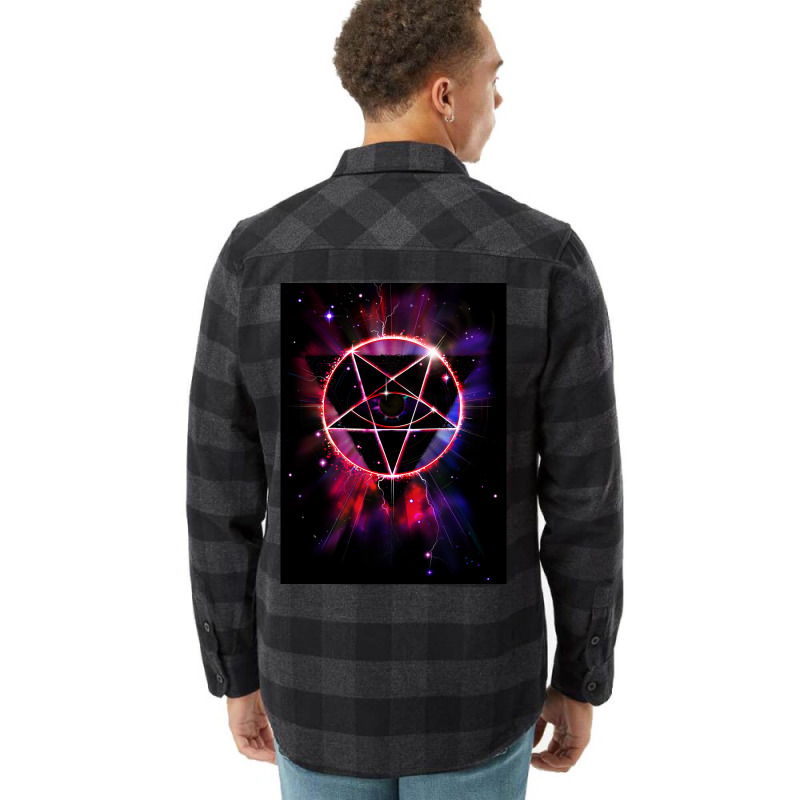 Space Demon 2049   Evil Synthwave Sigil Flannel Shirt | Artistshot