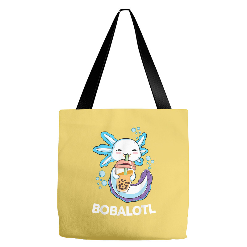 Axolotl Boba Bubble Tea Kawaii Anime Japanese Kids Teen Girl Tote Bags ...