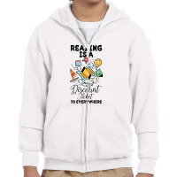 Reading Is A Discount Ticket To Everywhere For Light Youth Zipper Hoodie | Artistshot