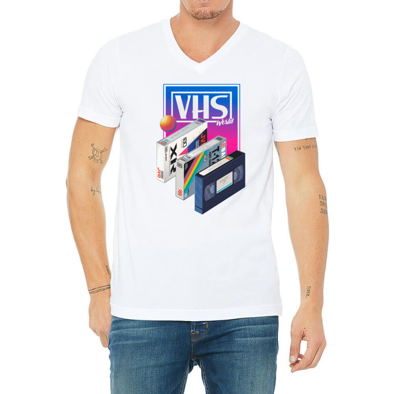 Vhs World V-neck Tee | Artistshot