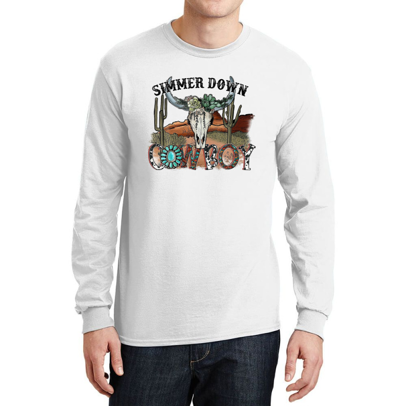 Western Country Cowgirl Simmer Down Cowboy Rodeo Horse Girl Long Sleeve Shirts | Artistshot