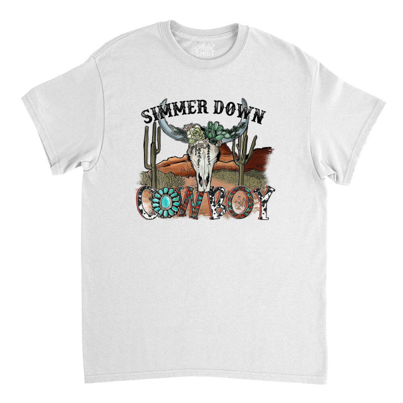 Western Country Cowgirl Simmer Down Cowboy Rodeo Horse Girl Classic T-shirt | Artistshot