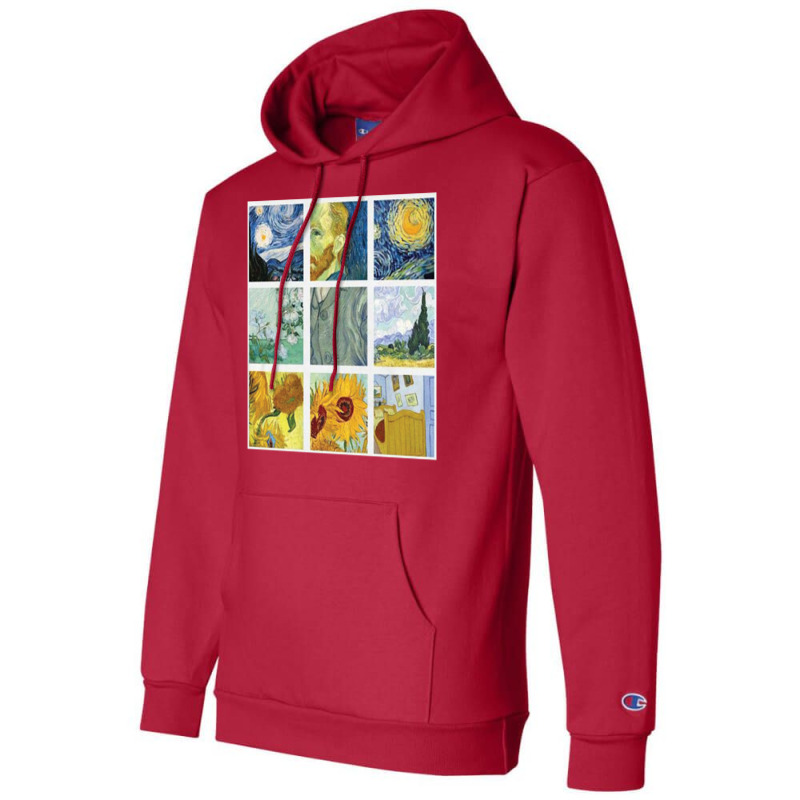 Vincent Van Gogh Painting Grid Champion Hoodie | Artistshot