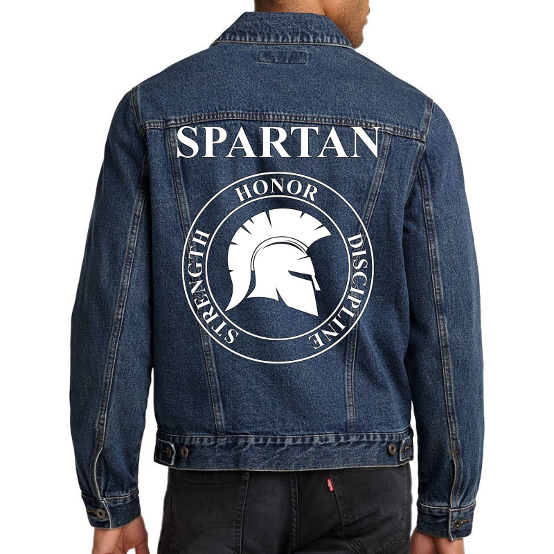 Spartan Warrior Virtues Of Sparta Men Denim Jacket | Artistshot