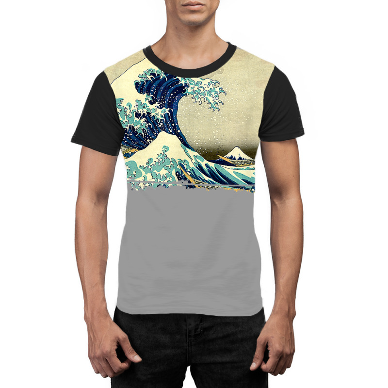 Stylish Vintage Art Great Ocean Wave Hokusai Classic Design Graphic T-shirt by jorsievinettc | Artistshot