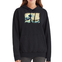 Stylish Vintage Art Great Ocean Wave Hokusai Classic Design Vintage Hoodie | Artistshot