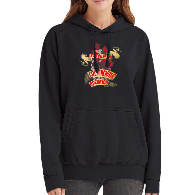 Cnc Machine Operator Inked Skull & Red Roses Tattoo Vintage Hoodie | Artistshot