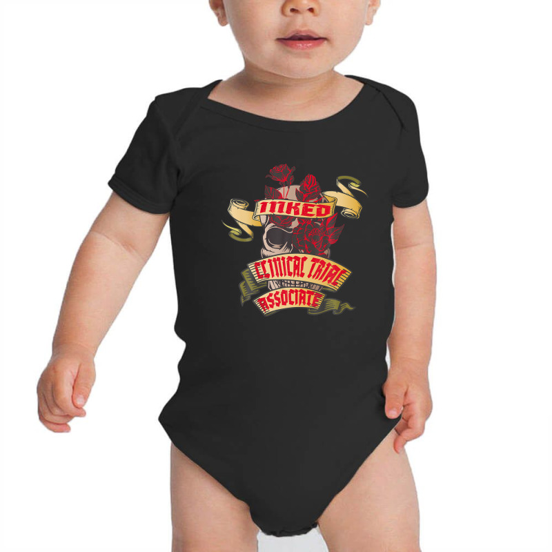 Clinical Trial Associate Inked Skull & Red Roses Tattoo Baby Bodysuit | Artistshot