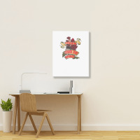 Clinical Trial Manager Inked Skull & Red Roses Tattoo Portrait Canvas Print | Artistshot