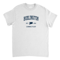 Burlington Connecticut Ct Vintage Athletic Navy Sports Desig Classic T-shirt | Artistshot