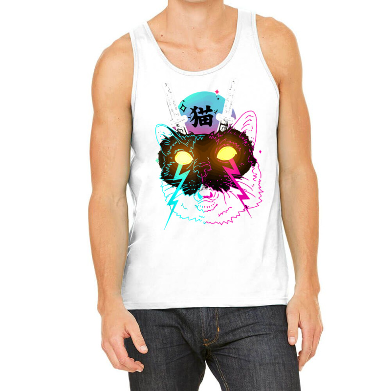 Cyberpunk Cat Kitten Japanese Retro Vaporwave Cats Tank Top by mintoosaenanf | Artistshot